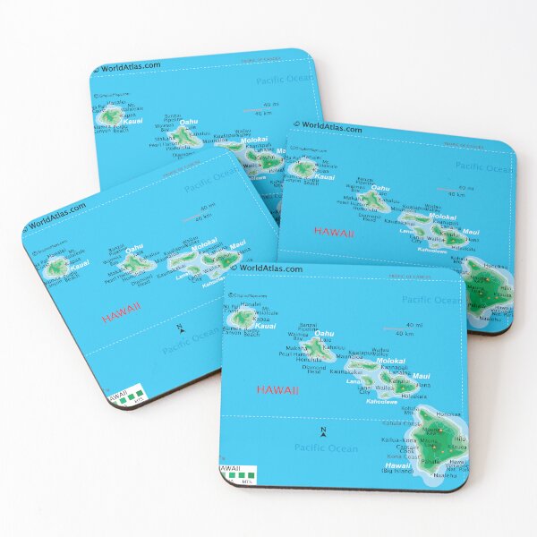 Item preview, Hawaii Island Chain Map – From Kauai to the Big Island designed and sold by WorldAtlas.com.