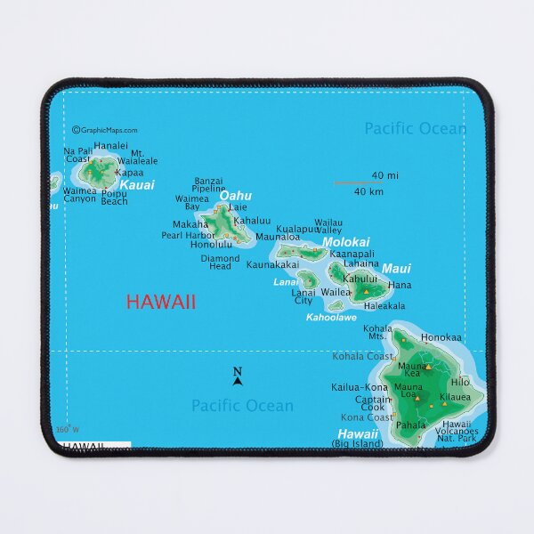 Item preview, Hawaii Island Chain Map – From Kauai to the Big Island designed and sold by WorldAtlas.com.