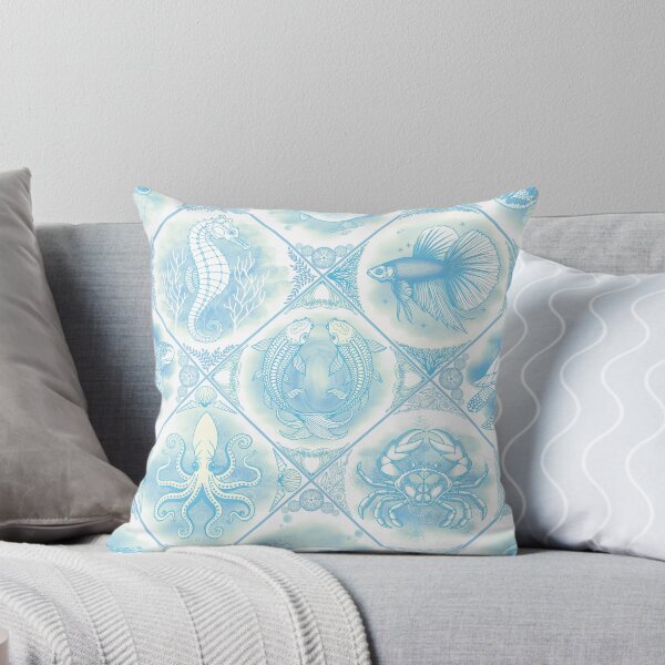 Item preview, Oceanic Dreamscape Delft Tiles - Aquamarine Shore designed and sold by Carina Parry Studios.