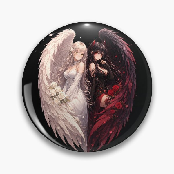 Item preview, Angel and Devil Anime T-Shirt – Light vs Darkness Fantasy Art designed and sold by Ahmed-G-Designs.