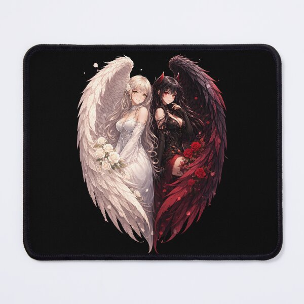 Item preview, Angel and Devil Anime T-Shirt – Light vs Darkness Fantasy Art designed and sold by Ahmed-G-Designs.