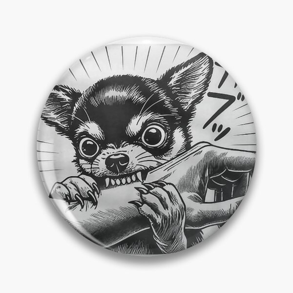 Item preview, Angry Chihuahua Bite Manga Style Black White Illustration designed and sold by DienesAngele.
