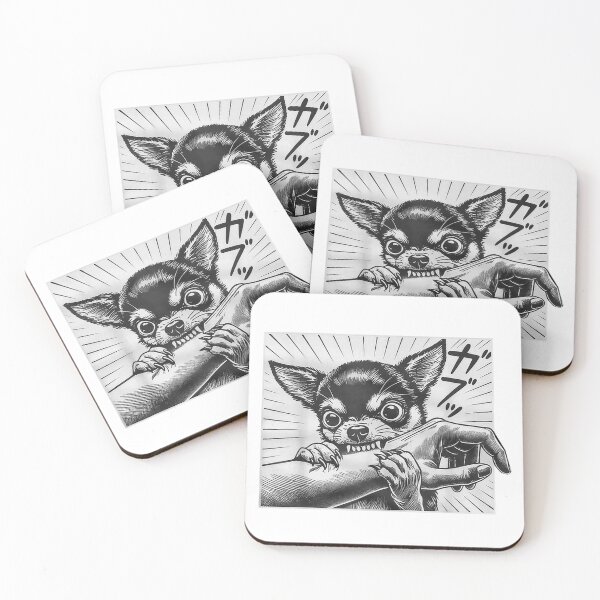 Item preview, Angry Chihuahua Bite Manga Style Black White Illustration designed and sold by DienesAngele.