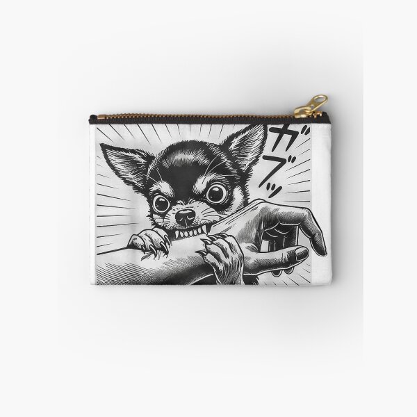 Item preview, Angry Chihuahua Bite Manga Style Black White Illustration designed and sold by DienesAngele.