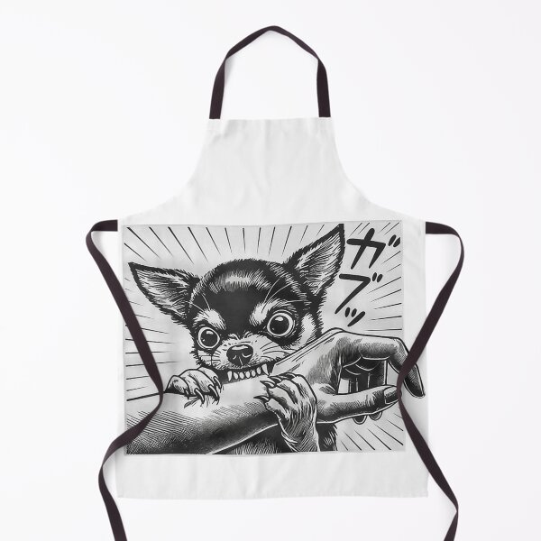 Item preview, Angry Chihuahua Bite Manga Style Black White Illustration designed and sold by DienesAngele.