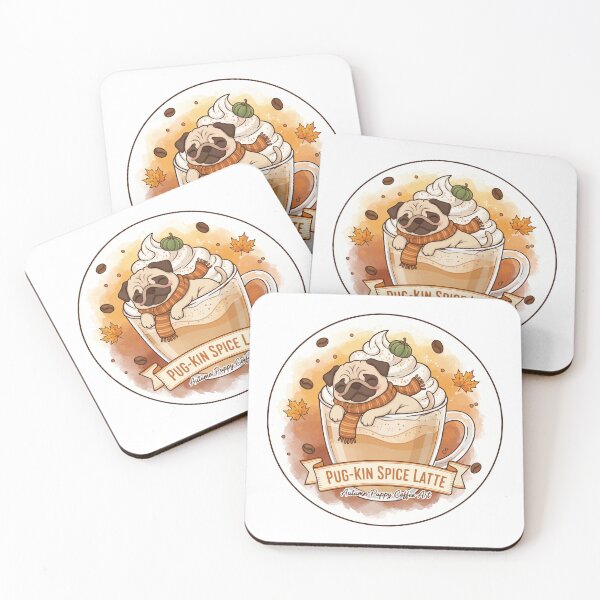 Item preview, Pug-kin Spice Latte – Autumn Puppy Coffee Art designed and sold by Petzzz.