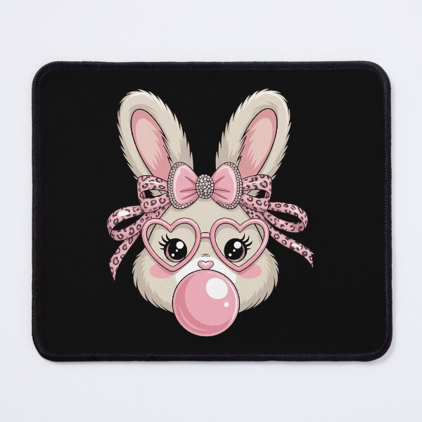 Item preview, Cute Bunny Rabbit Face Leopard Glasses Girl Happy Easter Day designed and sold by Morphologiona.