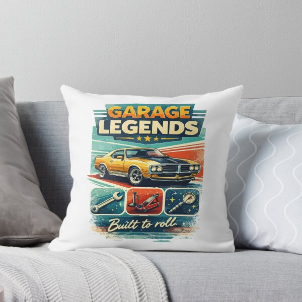 Item preview, Garage Legends – Built to Roll Retro Muscle Car & Tools Badge designed and sold by BeetleDots.