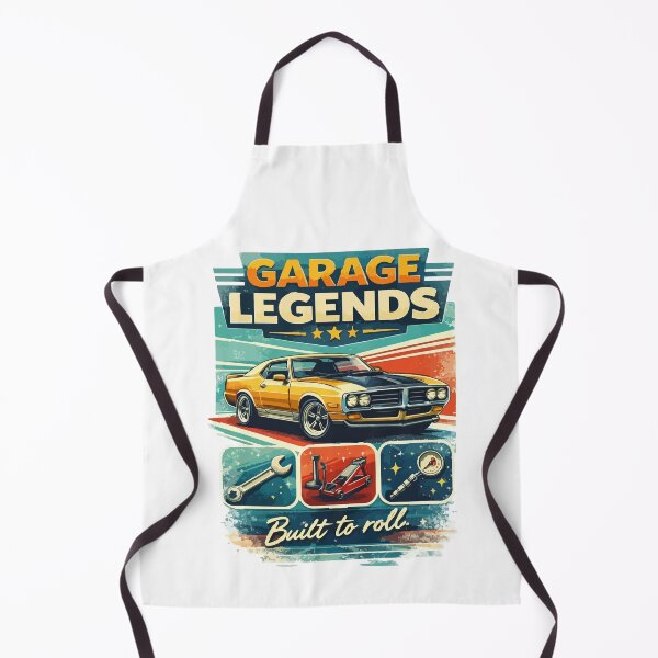 Item preview, Garage Legends – Built to Roll Retro Muscle Car & Tools Badge designed and sold by BeetleDots.