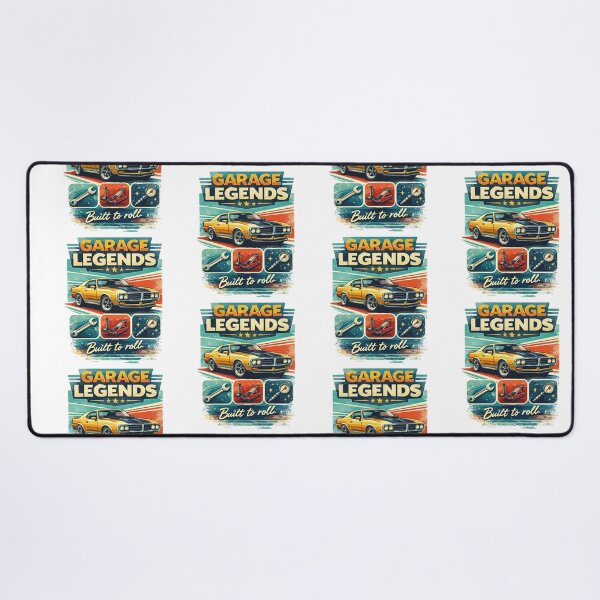 Item preview, Garage Legends – Built to Roll Retro Muscle Car & Tools Badge designed and sold by BeetleDots.