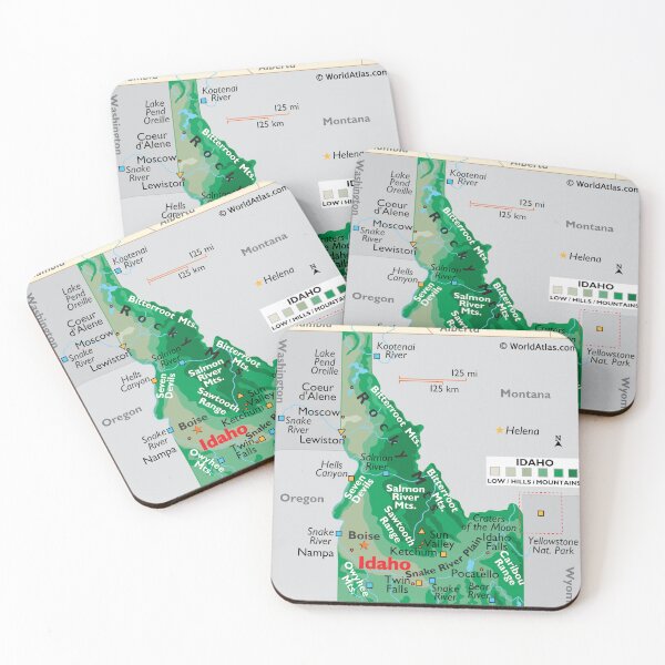 Item preview, State of Idaho Map – Physical Geography & Landforms designed and sold by WorldAtlas.com.