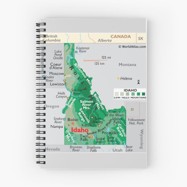 Item preview, State of Idaho Map – Physical Geography & Landforms designed and sold by WorldAtlas.com.