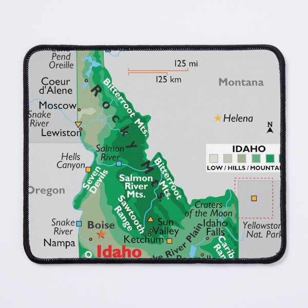 Item preview, State of Idaho Map – Physical Geography & Landforms designed and sold by WorldAtlas.com.