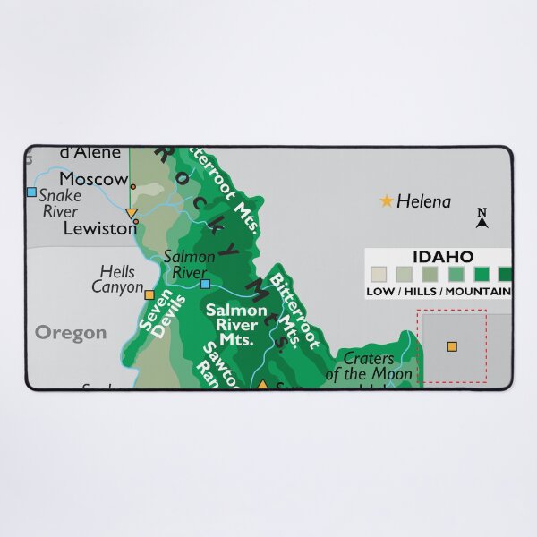 Item preview, State of Idaho Map – Physical Geography & Landforms designed and sold by WorldAtlas.com.