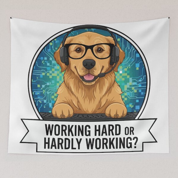 Item preview, Working Hard or Hardly Working? – Golden Retriever IT Pro designed and sold by Petzzz.