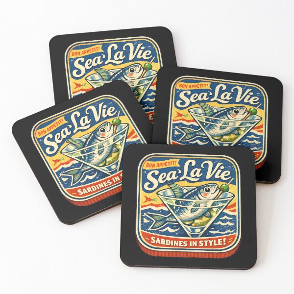 Item preview, Sardines Sea La Vie Retro Tinned Fish Cocktail Illustration designed and sold by ZuToMi.