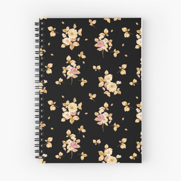 Item preview, Golden Autumn Meadow on Black – Soft Floral Botanical Pattern designed and sold by Velavue .