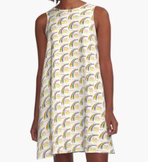 Dinosaur Sleepwalking, The Book of Yawns, Adventure 5 rainbow A-Line Dress