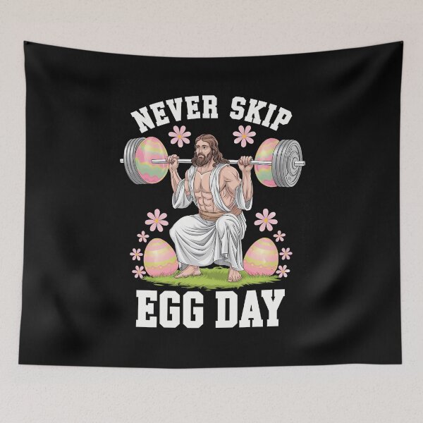 Item preview, Never Skip Egg Day Funny Easter Jesus Leg Day Gym designed and sold by Morphologiona.