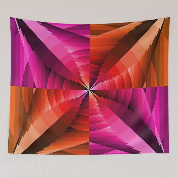 Item preview, Asymmetric Geometric Abstraction in Orange and Pink designed and sold by DDJust4U.