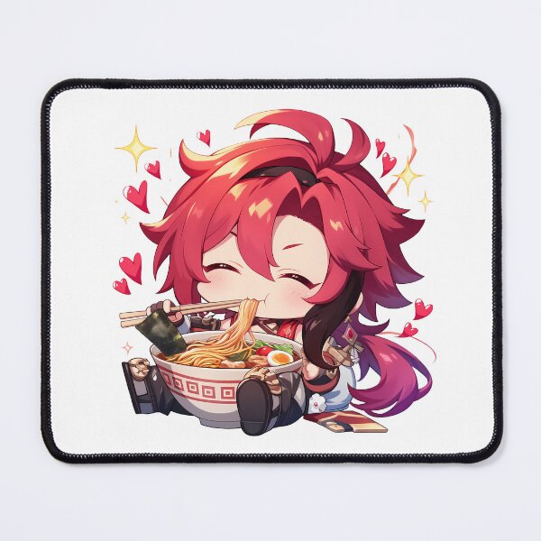Item preview, Shikanoin Heizou Genshin Impact Ramen Kawaii Chibi Red Hair Game Cute Bowl designed and sold by Raslbazola.