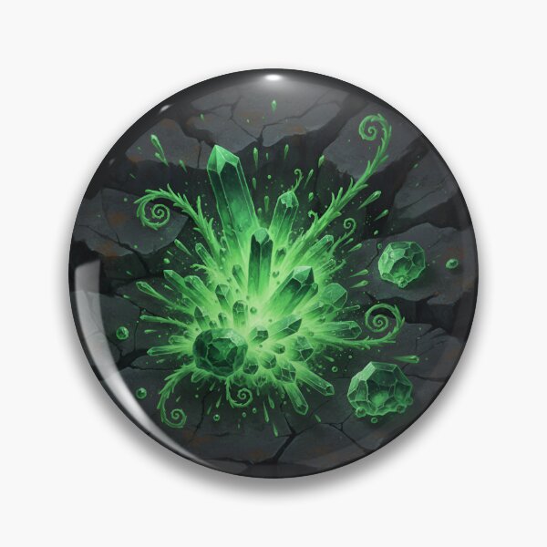 Item preview, Earthbending Emerald Green Black Stone Round Art designed and sold by RedOrBlueIts4U.