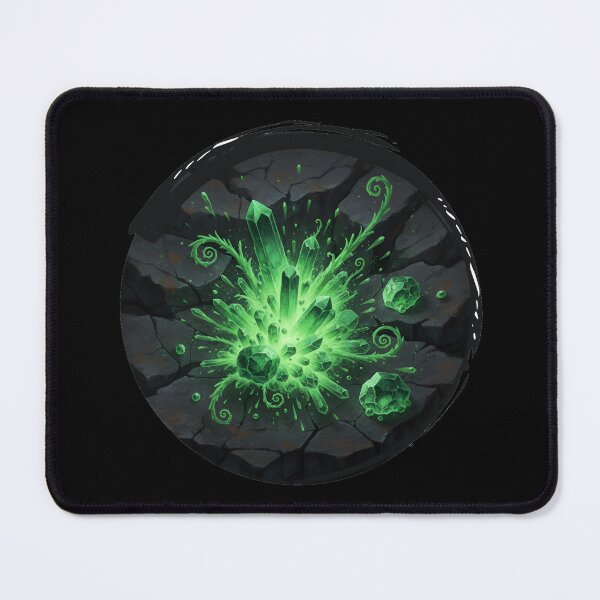 Item preview, Earthbending Emerald Green Black Stone Round Art designed and sold by RedOrBlueIts4U.