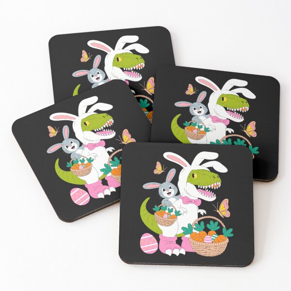 Item preview, Bunny Riding Dinosaur T Rex Eggs Hunting Happy Easter Day designed and sold by Morphologiona.