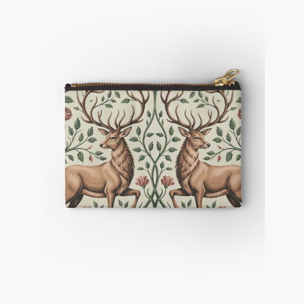 Item preview, William Morris Style Woodland Stags Pattern | Arts & Crafts Deer Botanical Wallpaper Art designed and sold by Tamas Das.