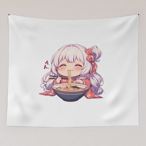 Item preview, Nagisa Momoe Magia Record Ramen Kawaii Chibi White Hair Anime Girl Cute designed and sold by Raslbazola.