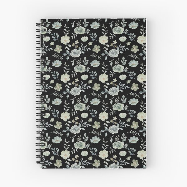 Item preview, Sage Rose Botanicals on Black – Soft Green Floral Pattern designed and sold by Velavue .