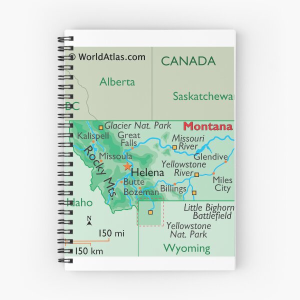 Item preview, Montana State Map with Rivers and Cities designed and sold by WorldAtlas.com.