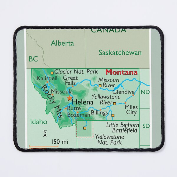 Item preview, Montana State Map with Rivers and Cities designed and sold by WorldAtlas.com.