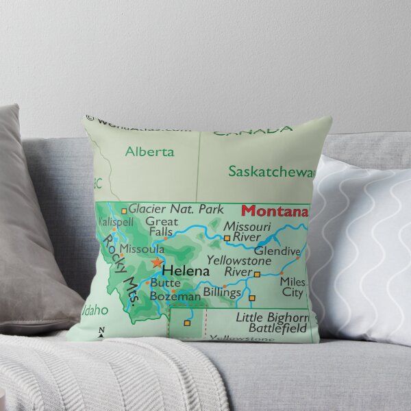 Item preview, Montana State Map with Rivers and Cities designed and sold by WorldAtlas.com.