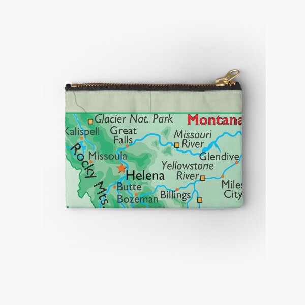 Item preview, Montana State Map with Rivers and Cities designed and sold by WorldAtlas.com.