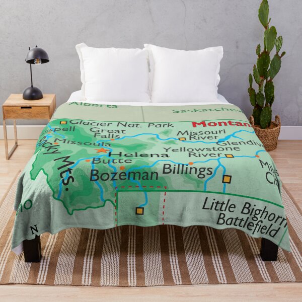 Item preview, Montana State Map with Rivers and Cities designed and sold by WorldAtlas.com.