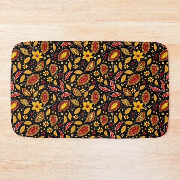 Item preview, Paisley Royal Red Black Gold Flower Leaves 2X designed and sold by Zeporas Castle.