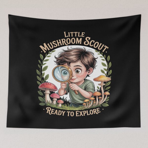 Item preview, Little Mushroom Scout Ready to Explore Forest Squad designed and sold by Voidbinder.