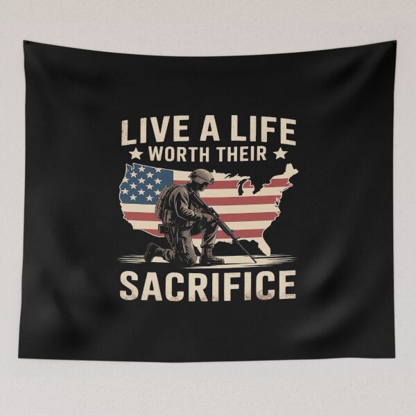 Item preview, Live A Life Worth Their Sacrifice Quote Veterans Day designed and sold by Voidbinder.