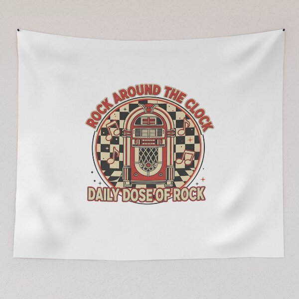 Item preview, Rock Around the Clock: Vintage Jukebox Retro Music Design designed and sold by DailyVibesMerch.