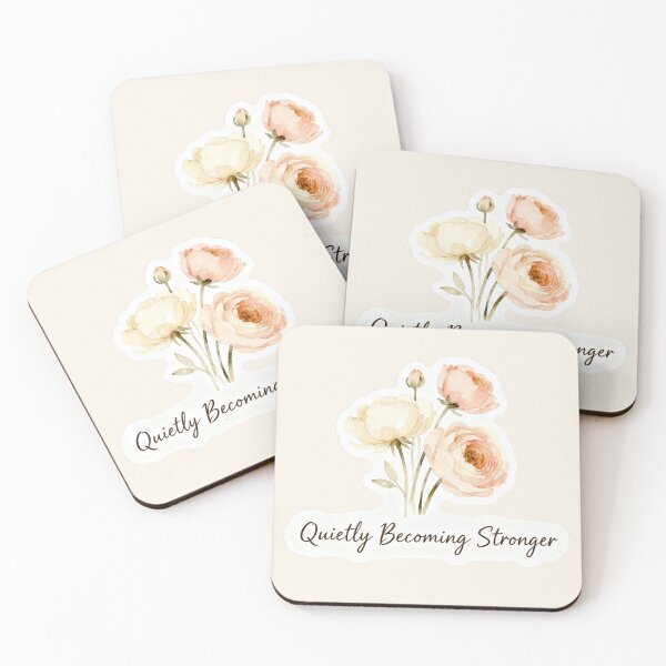 Item preview, Quietly Becoming Stronger – Soft Floral Affirmation Sticker designed and sold by Velavue .