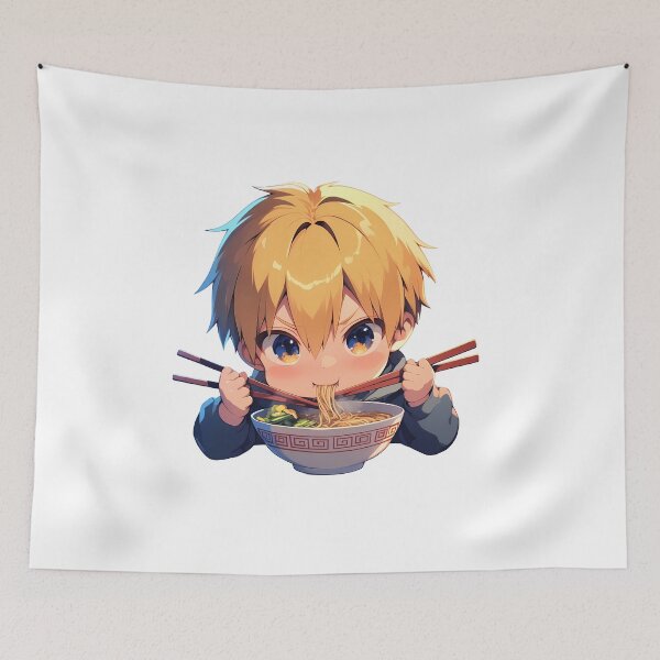 Item preview, Masaomi Kida Durarara Anime Kawaii Ramen Chibi Lively Joyful Noodle Moment designed and sold by Raslbazola.