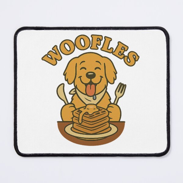 Item preview, Woofles Funny Dog and Waffle Food Pun Design designed and sold by LaughLab Apparel.
