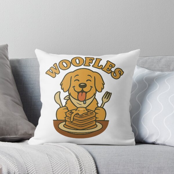Item preview, Woofles Funny Dog and Waffle Food Pun Design designed and sold by LaughLab Apparel.
