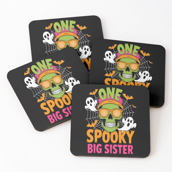 Item preview, One Spooky Big Sister Messy Bun Halloween designed and sold by HaiharryCartoon.