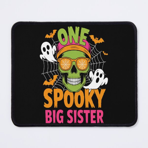 Item preview, One Spooky Big Sister Messy Bun Halloween designed and sold by HaiharryCartoon.