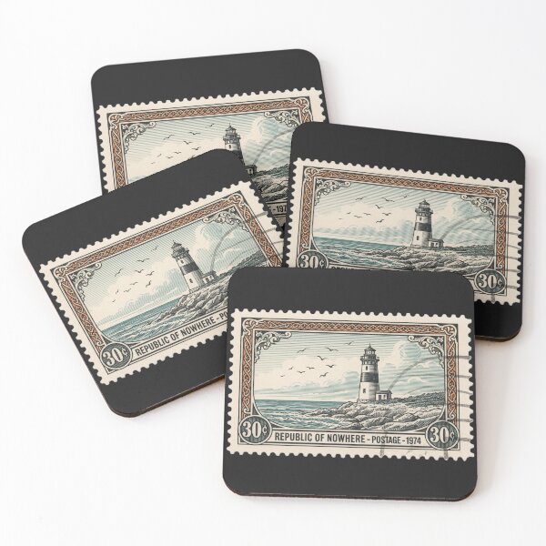 Item preview, Republic of Nowhere: Vintage 1974 Lighthouse Postage Stamp designed and sold by Cipher & Soul.