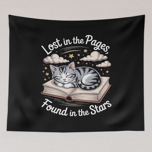 Item preview, Lost In The Pages, Found In The Stars Cat Bookish designed and sold by Voidbinder.