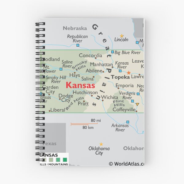 Item preview, Kansas Physical & Geographic Map designed and sold by WorldAtlas.com.