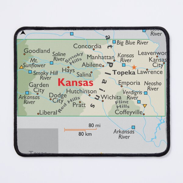 Item preview, Kansas Physical & Geographic Map designed and sold by WorldAtlas.com.